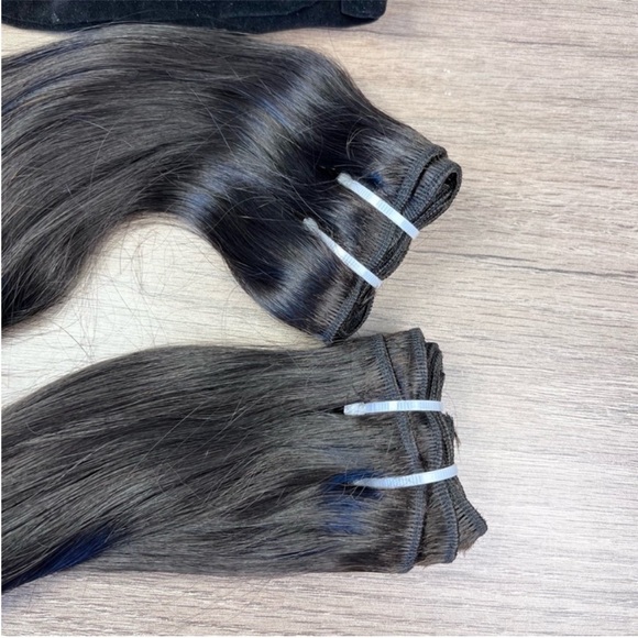 Triippy Raw Natural Black Remy Human Hair 14 Inch Sew In Hair Extension Bundle - Picture 5 of 10